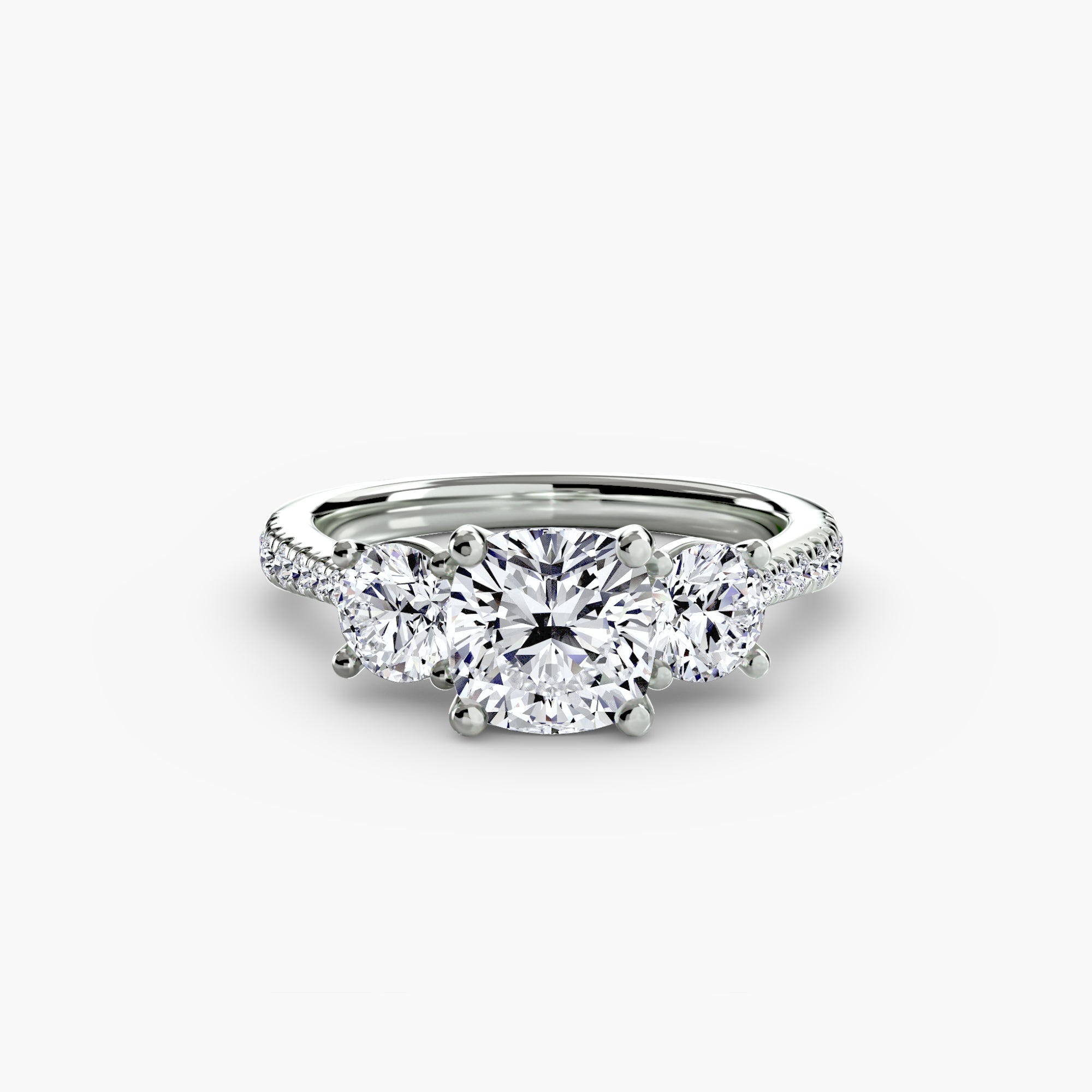 Three-Stone with Pavé Band