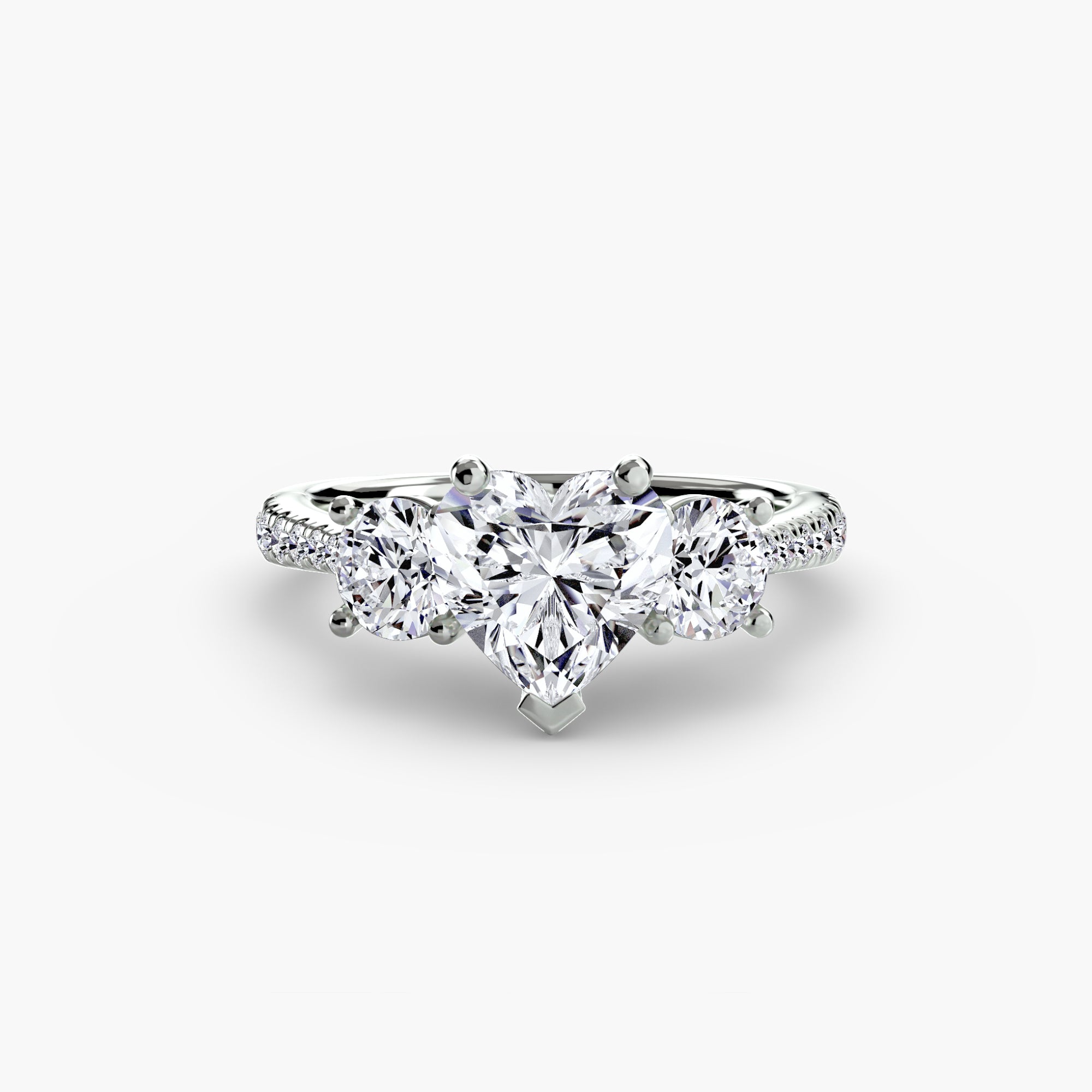 Three-Stone with Pavé Band