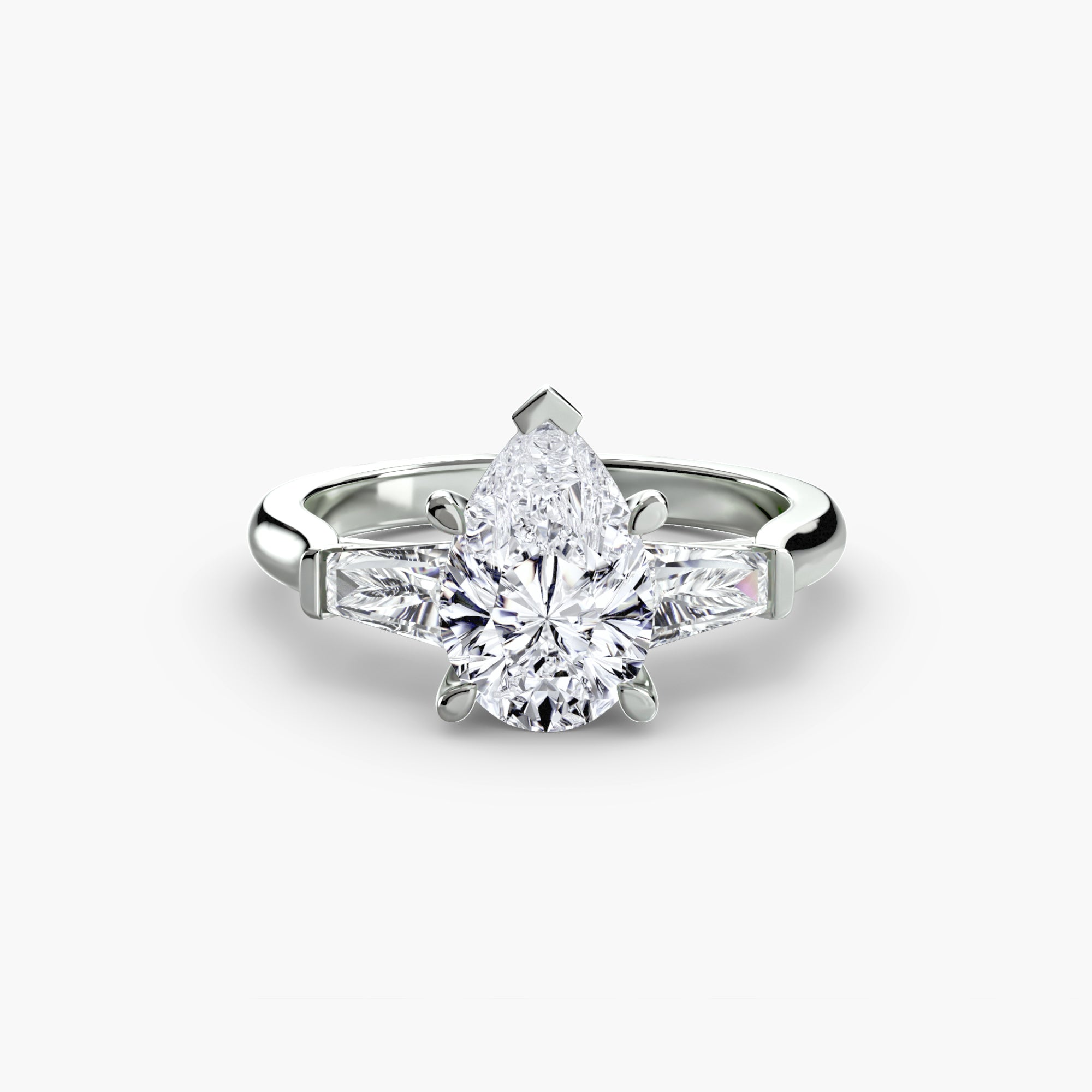 Three-Stone Ring (Baguette Side Stones)