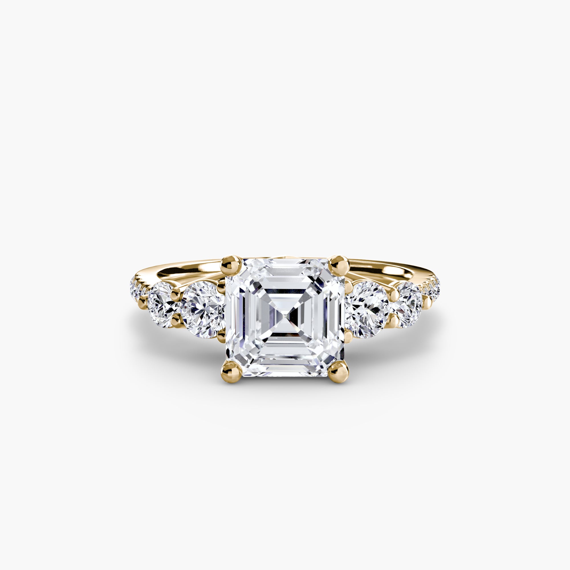 Five Stone Ring with Pavé Band