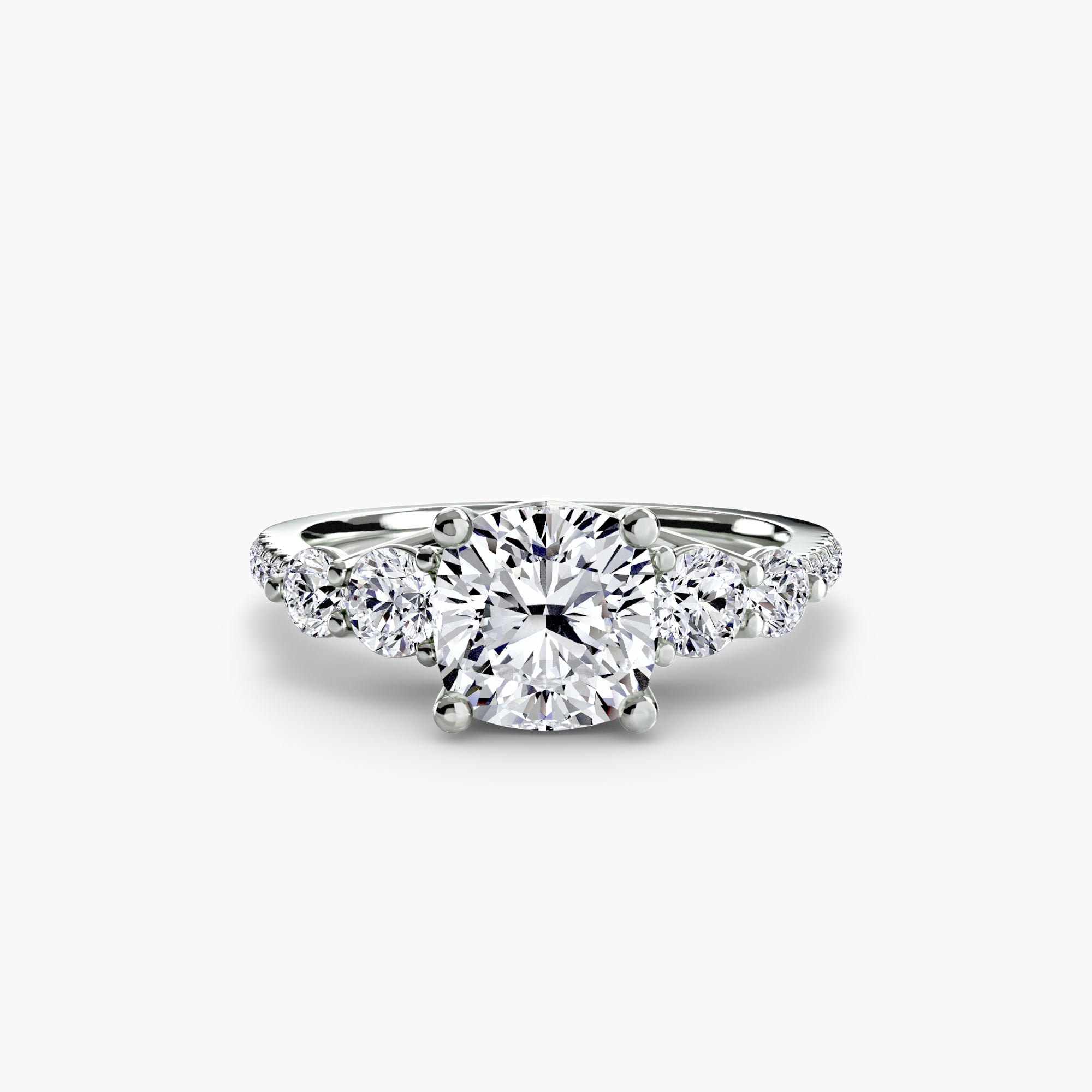 Five Stone Ring with Pavé Band