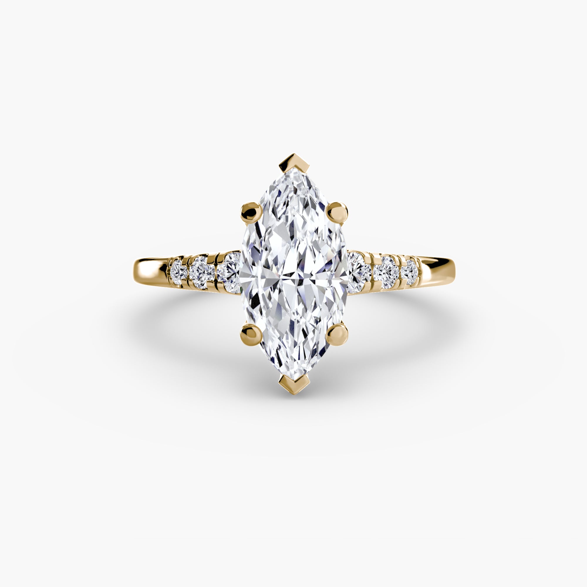 Solitaire with Shoulder Accents